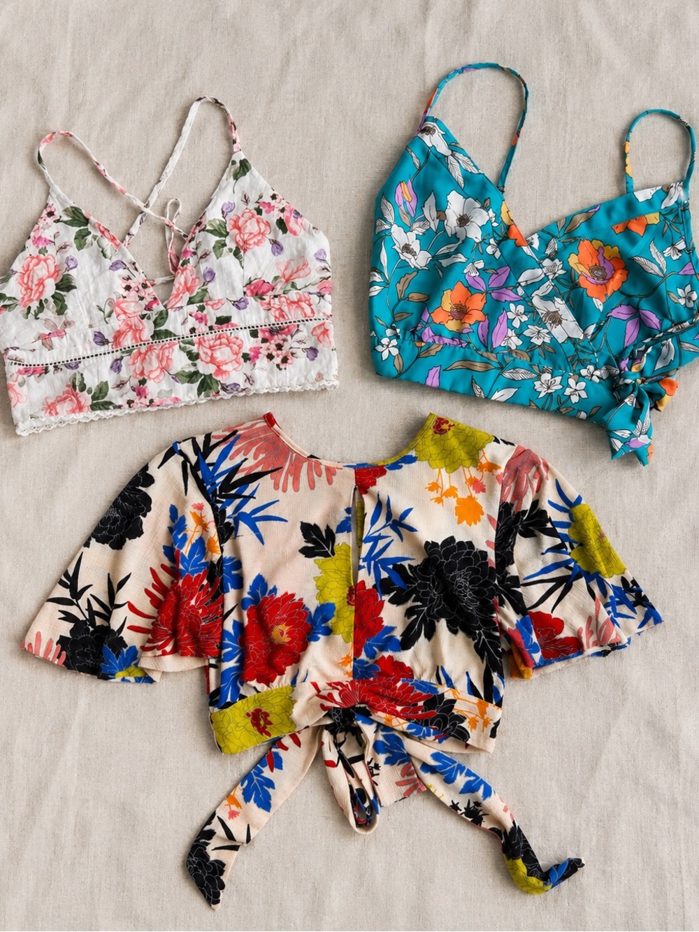 Women’s XS Crop Top Bundle Zara Revamped B.O.G. Collective Floral Summer Lot